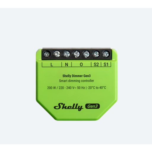 Shelly Dimmer Gen3 Beépített Fekete, Lime
