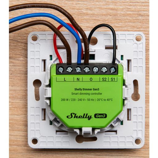 Shelly Dimmer Gen3 Beépített Fekete, Lime