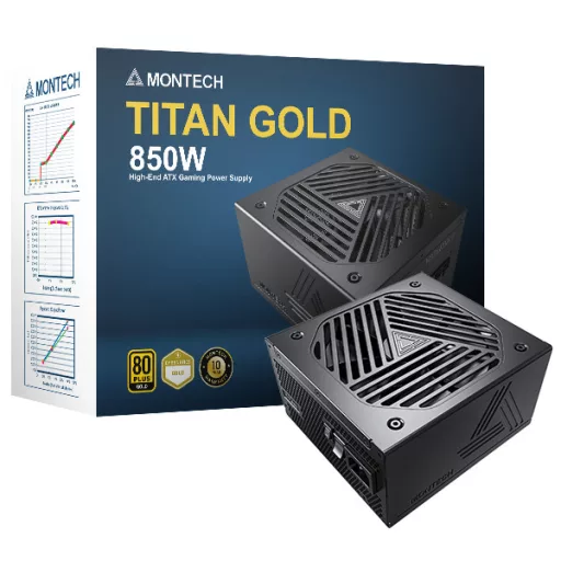 Montech TITAN GOLD 850W 20+4 pin ATX ATX Fekete