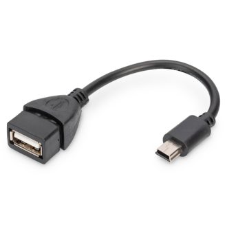   Digitus AK-300310-002-S USB kábel USB 2.0 0,2 M Mini-USB B USB A Fekete