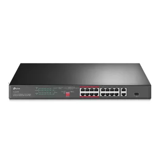   TP-Link TL-SL1218P hálózati kapcsoló Beállítást nem igénylő (unmanaged) Gigabit Ethernet (10/100/1000) Ethernet-áramellátás (PoE) támogatása 1U Fekete