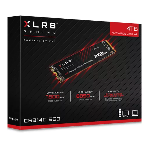 PNY CS3140 4 TB M.2 PCI Express 4.0 NVMe 3D NAND