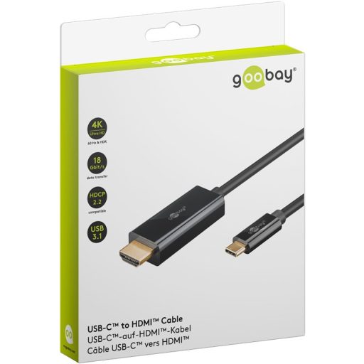 Goobay 75696 video átalakító kábel 1 M USB C-típus HDMI Fekete