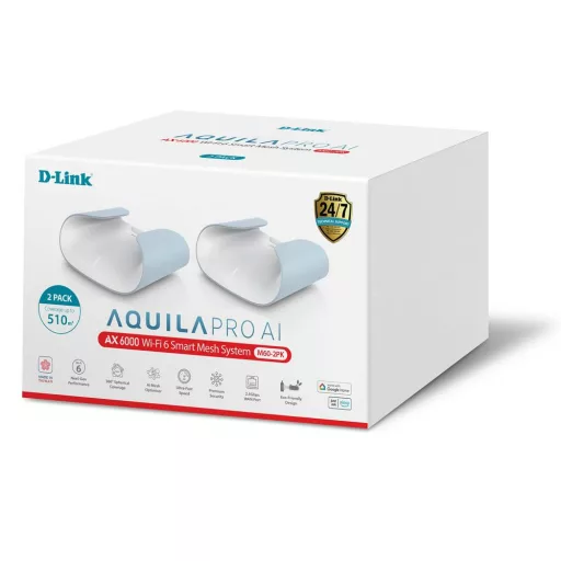 D-Link M60-2 hálós Wi-Fi rendszer Kétsávos (2,4 GHz / 5 GHz) Wi-Fi 6 (802.11ax) Fehér 4 Belső