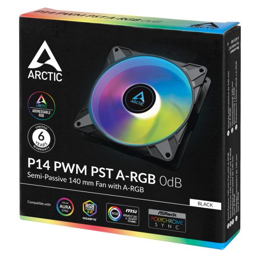 ARCTIC P14 PWM PST A-RGB 0dB 14 cm Fekete 1 db