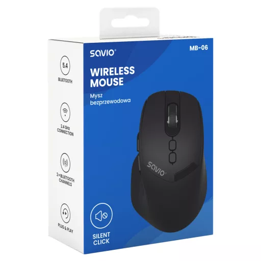 Savio MB-06 egér Univerzális Kétkezes Bluetooth 3800 DPI