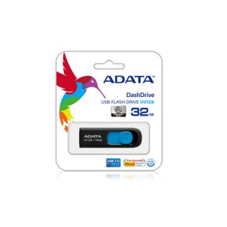   ADATA DashDrive UV128 128GB USB flash meghajtó USB A típus 3.2 Gen 1 (3.1 Gen 1) Fekete, Kék