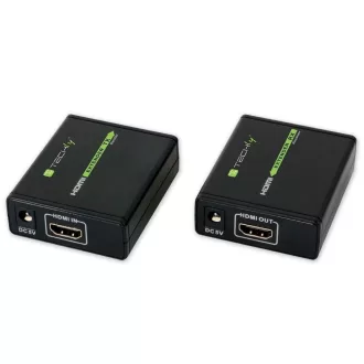   Techly IDATA EXT-E70 audió/videó jeltovábbító AV adó- és vevőegység Fekete