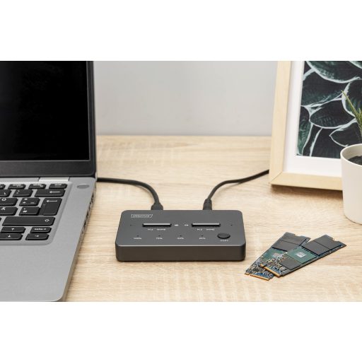 Digitus DA-71545-1 dokkoló állomás tárolóegységhez USB 3.2 Gen 1 (3.1 Gen 1) Type-C Fekete