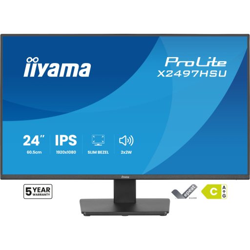 iiyama ProLite X2497HSU-B1 60,5 cm (23.8") 1920 x 1080 pixelek Full HD LED Fekete
