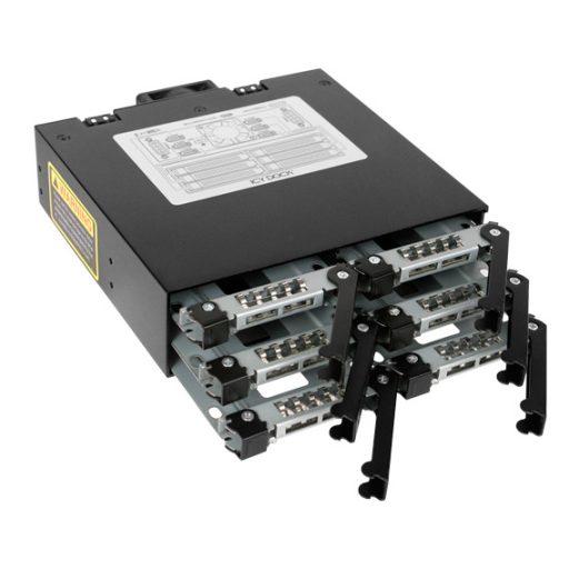 Icy Dock MB996SP-6SB lemeztömb 0 TB Fekete