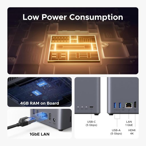 Ugreen DH2300 NAS Mini Tower 4 GB Szürke