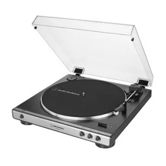   Audio-Technica AT-LP60XUSB Szíj általi meghajtással működő lemezjátszó Szürke, Fémes Teljesen automata