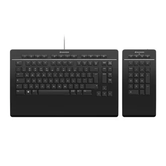   3Dconnexion Keyboard Pro with Numpad billentyűzet Irodai USB + RF Wireless + Bluetooth QWERTY Nemzetközi amerikai Fekete