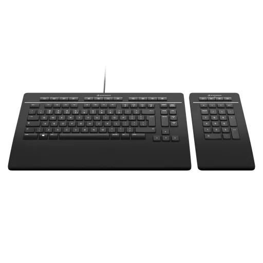 3Dconnexion Keyboard Pro with Numpad billentyűzet Irodai USB + RF Wireless + Bluetooth QWERTY Nemzetközi amerikai Fekete