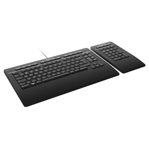 3Dconnexion Keyboard Pro with Numpad billentyűzet Irodai USB + RF Wireless + Bluetooth QWERTY Nemzetközi amerikai Fekete