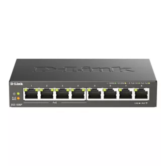   D-Link DGS-1008P/E hálózati kapcsoló Beállítást nem igénylő (unmanaged) L2 Gigabit Ethernet (10/100/1000) Ethernet-áramellátás (PoE) támogatása Asztali Fekete