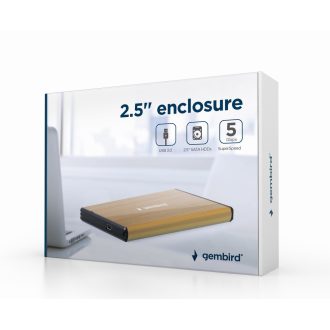  Gembird EE2-U3S-3-GL tárolóegység burkolat HDD ház Arany 2.5"