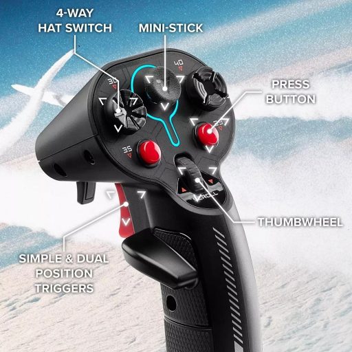 Thrustmaster Sol-R 4 HOTAS Fekete USB Joystick + motorvezérlő kar Analóg/digitális PC