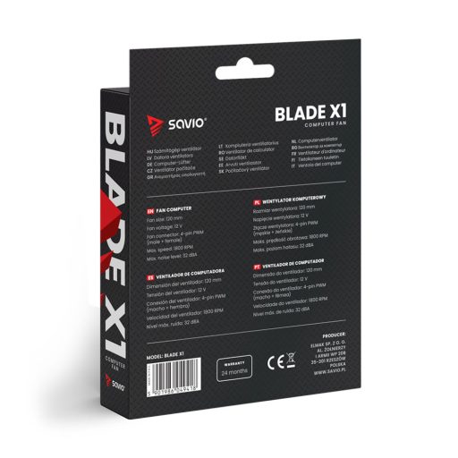 Savio BLADE 12 cm Fekete 1 db