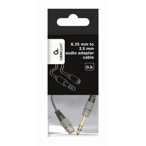 Gembird A-63M35F-0.2M audio kábel 0,2 M 6.35mm 3.5mm Fekete