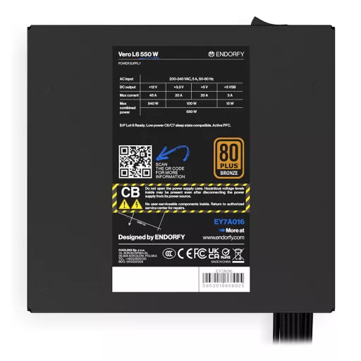 ENDORFY Vero L6 550 W 24-pin ATX ATX Fekete