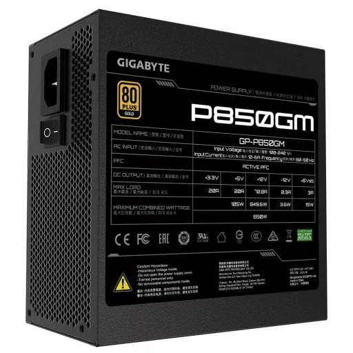 GIGABYTE P850GM 850 W 20+4 pin ATX ATX Fekete