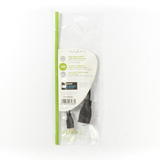 Nedis CVGP34790BK02 HDMI kábel 0,2 M HDMI D-típus (Micro) HDMI A-típus (Standard) Fekete