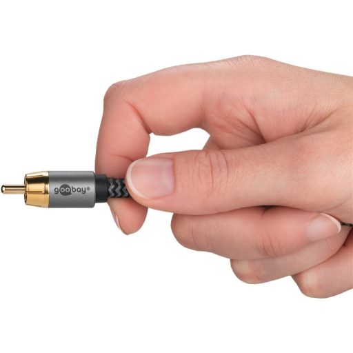 Goobay 65303 audio kábel 10 M 2 x RCA RCA Fekete, Ezüst