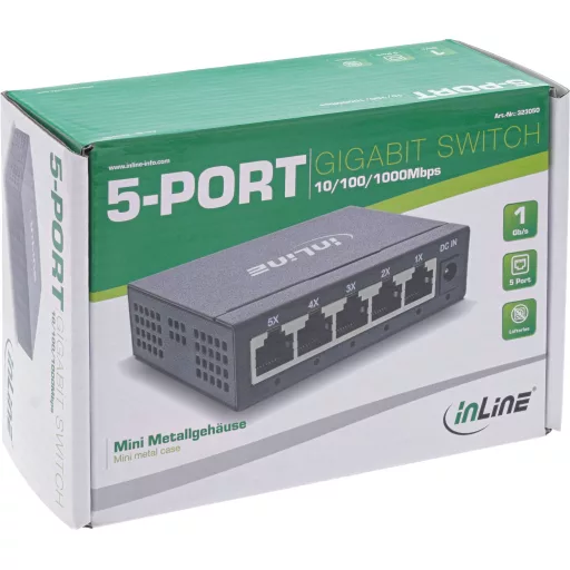 InLine 32305O hálózati kapcsoló Gigabit Ethernet (10/100/1000) Fekete