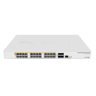   Mikrotik CRS328-24P-4S+RM hálózati kapcsoló Vezérelt L2/L3 Gigabit Ethernet (10/100/1000) Ethernet-áramellátás (PoE) támogatása 1U Fehér