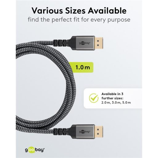 Goobay 75679 DisplayPort kábel 1 M Fekete