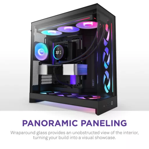 NZXT H9 Flow RGB+ Midi Tower Fekete