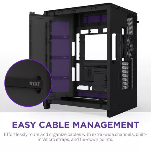 NZXT H9 Flow RGB+ Midi Tower Fekete