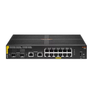   HPE Aruba Networking CX 6100 12G Class4 PoE 2G/2SFP+ 139W Switch Vezérelt L3 Gigabit Ethernet (10/100/1000) Ethernet-áramellátás (PoE) támogatása 1U Fekete