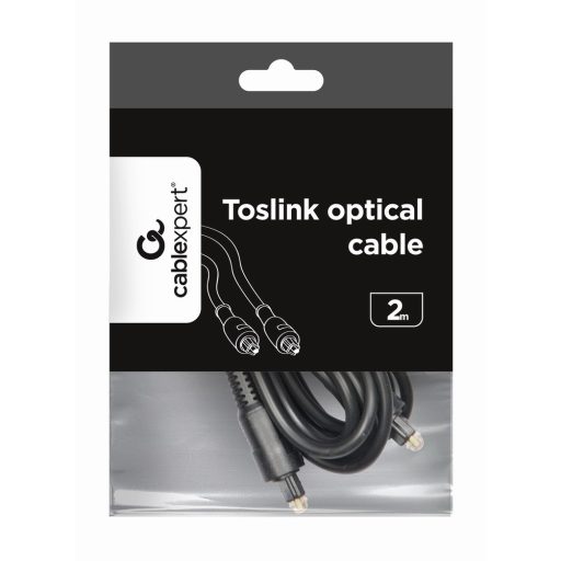 Gembird Toslink, 2m audio kábel Toslink (digitális optikai) kábel Fekete