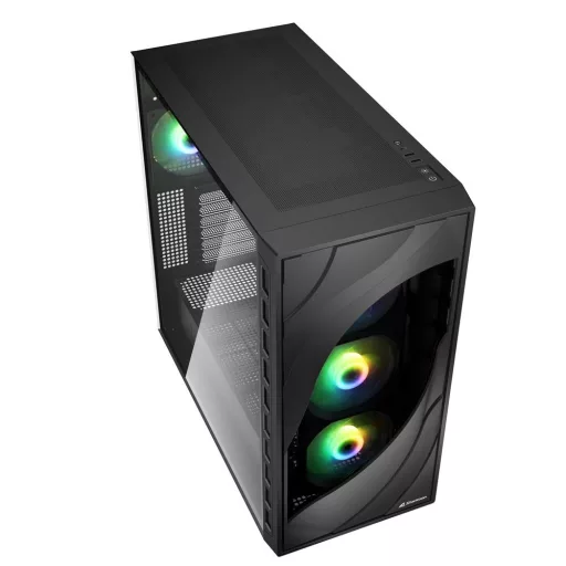 Sharkoon REBEL C80G RGB Midi Tower Fekete