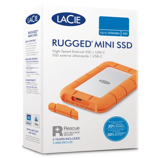 LaCie Rugged Mini külső merevlemez 5 TB 3.2 Gen 1 (3.1 Gen 1) Narancssárga