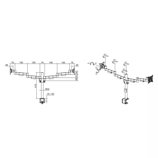 Multibrackets 5181 asztali TV konzol 76,2 cm (30") Fehér