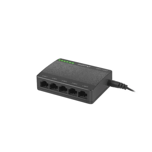 Lanberg DSP1-1005 hálózati kapcsoló Beállítást nem igénylő (unmanaged) Gigabit Ethernet (10/100/1000) Fekete, Szürke