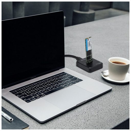 Qoltec 50314 tárolóegység burkolat Külső SSD ház Fekete M.2