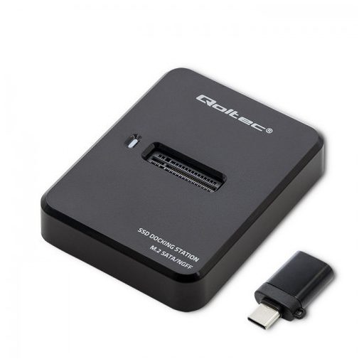 Qoltec 50314 tárolóegység burkolat Külső SSD ház Fekete M.2