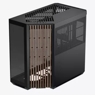 APNX V1-W-BK-v1 Midi Tower Fekete, Fa