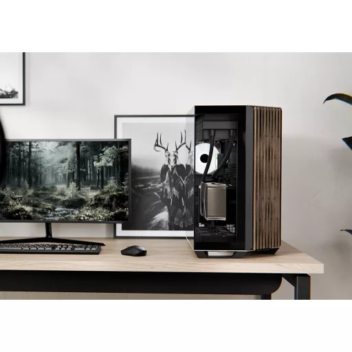 APNX V1-W-BK-v1 Midi Tower Fekete, Fa