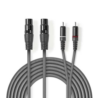   Nedis COTH15230GY15 audio kábel 1,5 M 2 x XLR (3-pin) 2 x RCA Szürke