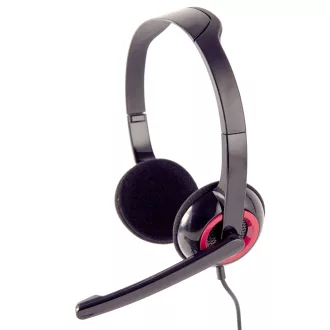   Gembird MHS-002 fejhallgató és headset Vezetékes Fejpánt Hívás/zene Fekete, Vörös