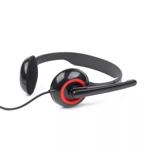 Gembird MHS-002 fejhallgató és headset Vezetékes Fejpánt Hívás/zene Fekete, Vörös