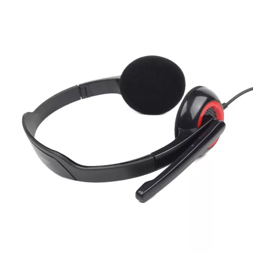 Gembird MHS-002 fejhallgató és headset Vezetékes Fejpánt Hívás/zene Fekete, Vörös