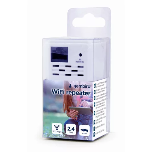 Gembird WNP-RP300-03 híd és jelismétlő Hálózati jelismétlő 300 Mbit/s Fehér