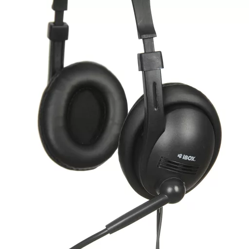 iBox W1MV Headset Vezetékes Fejpánt Iroda/telefonos ügyfélközpont Fekete